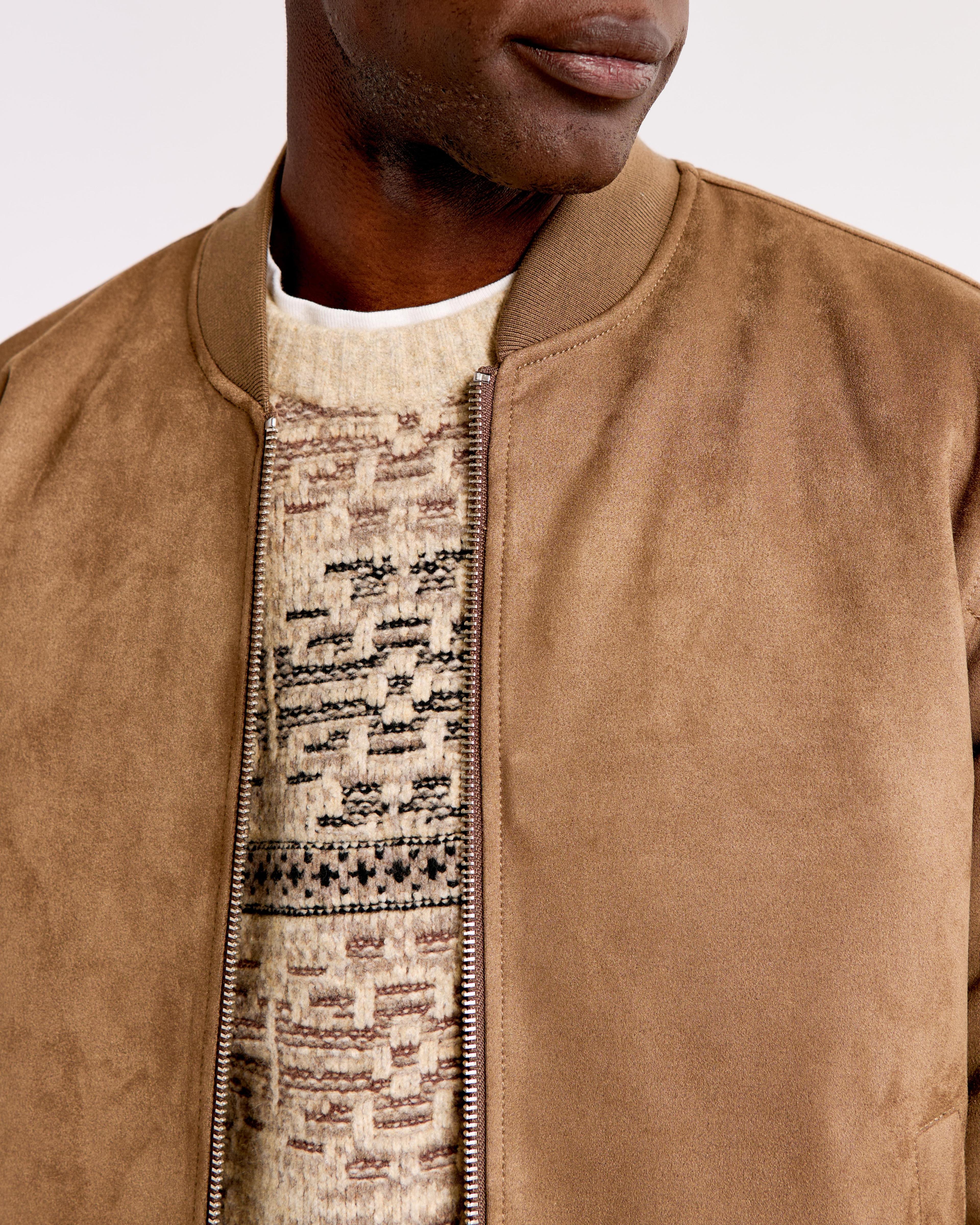 Vegan Suede Bomber Jacket Product Image