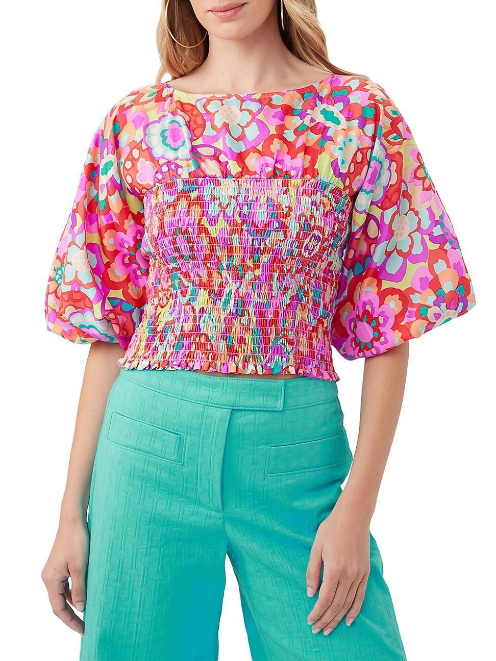 Womens Sumi Floral Smocked Top Product Image