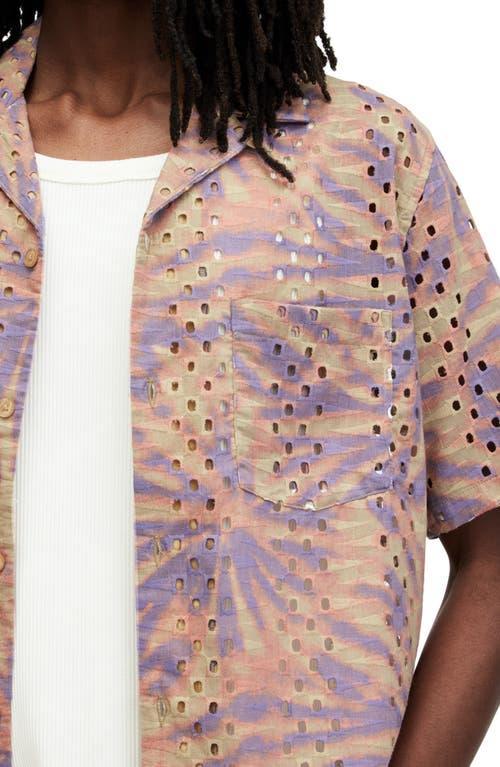 Yucca Broderie Printed Relaxed Fit Shirt In Pastel/sepia Brwn Product Image