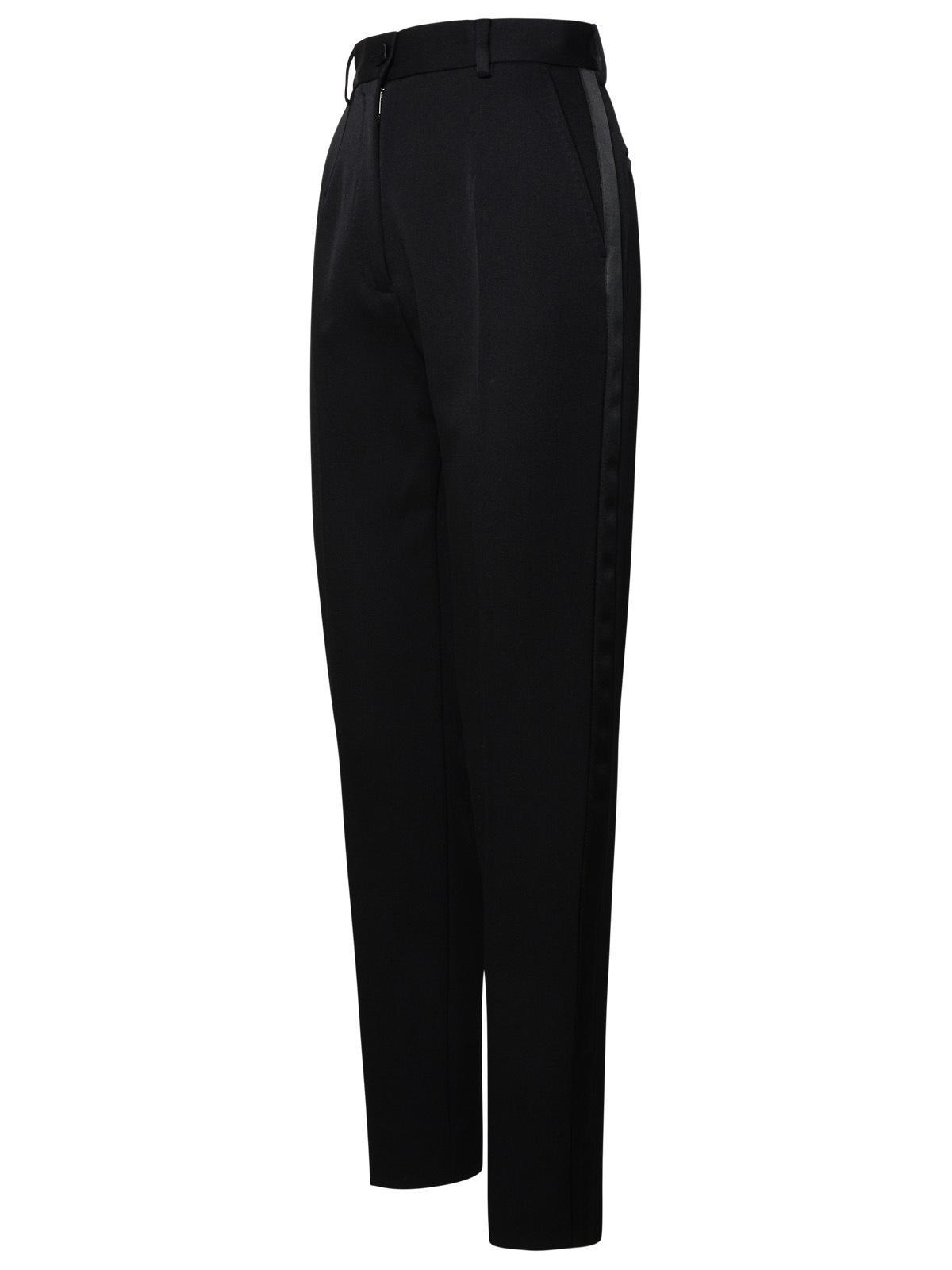 DOLCE & GABBANA Black Virgin Wool Blend Trousers Women Product Image