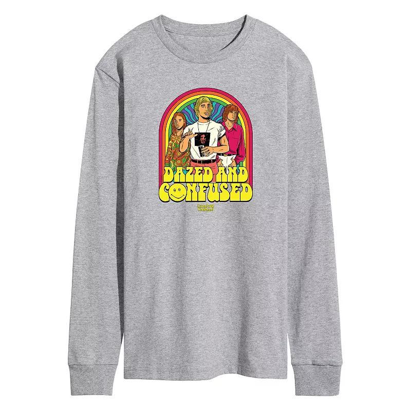 Mens Dazed and Confused Retro Rainbow Long Sleeve Graphic Tees Athletic Grey Product Image