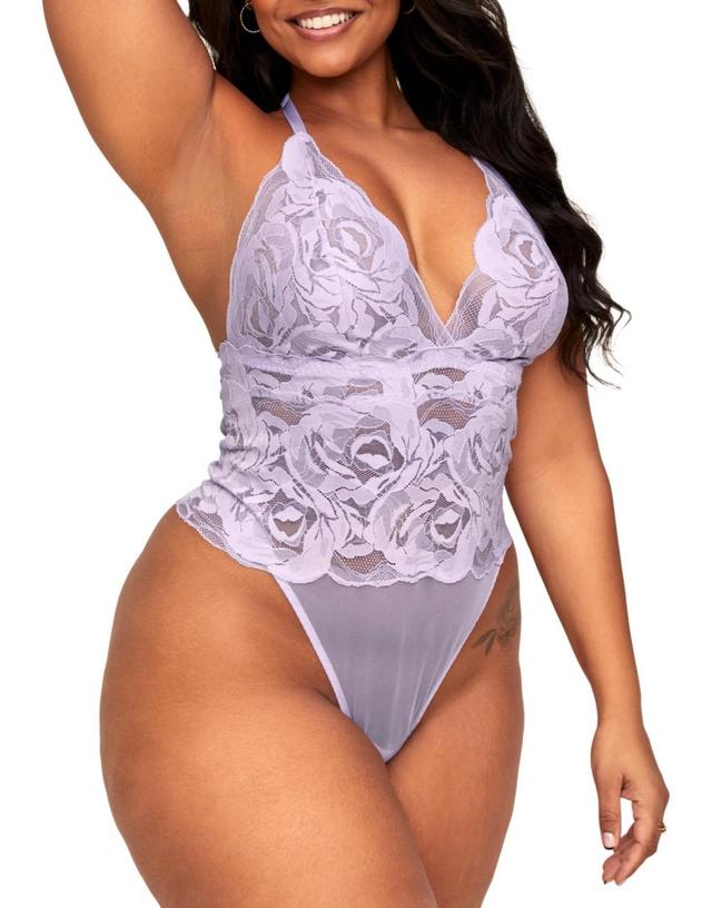 Esme Womens Plus-Size Lace Bodysuit Lingerie - Black Product Image