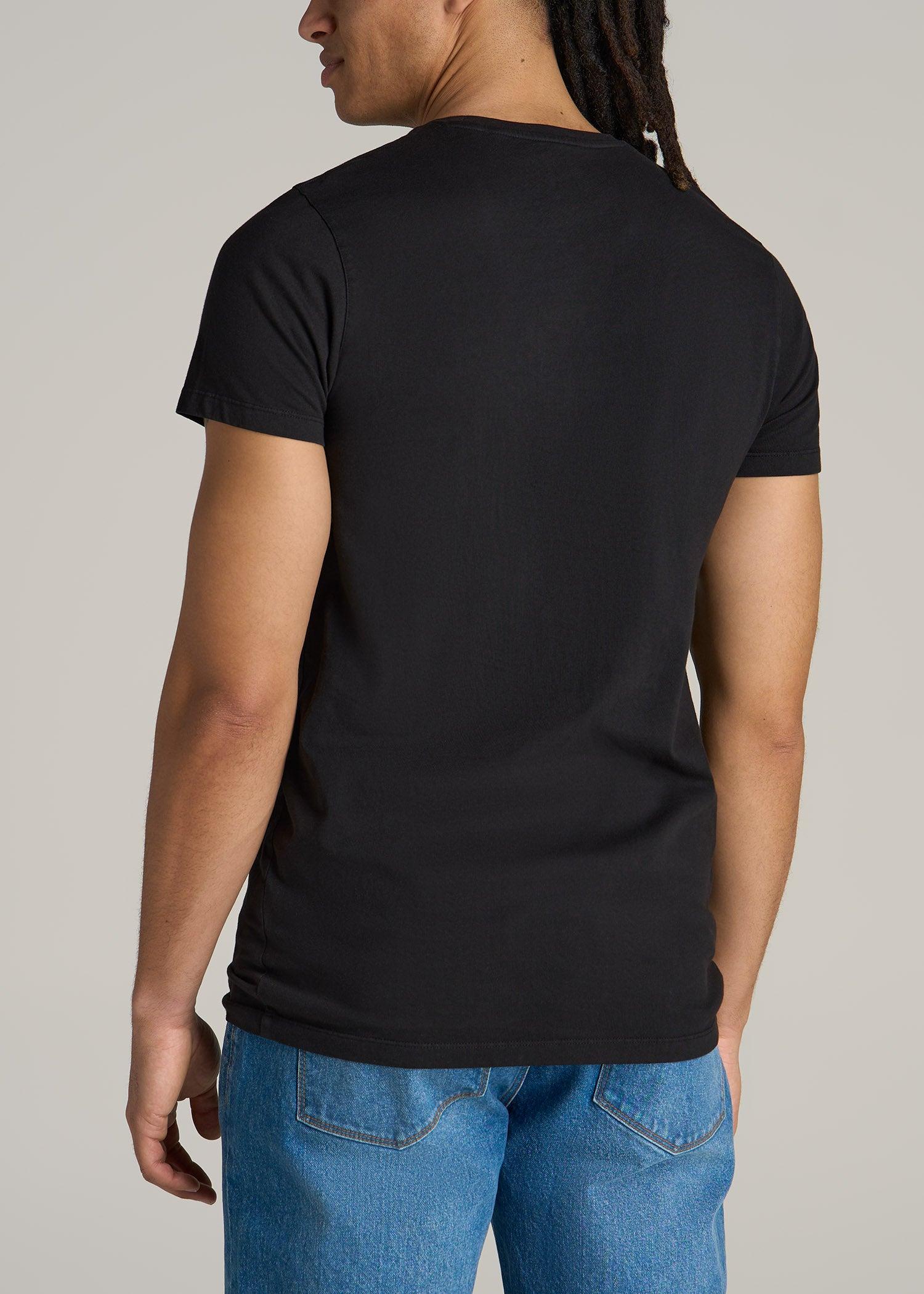 MODERN-FIT Garment Dyed Cotton Men's Tall T-Shirt in Black Male Product Image