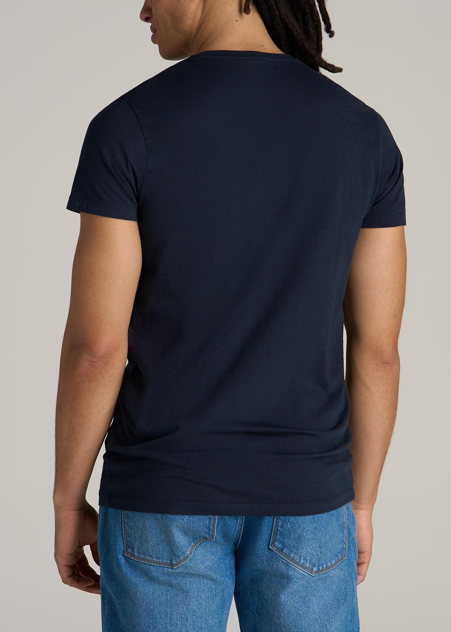 MODERN-FIT Garment Dyed Cotton Men's Tall T-Shirt in Evening Blue Male Product Image