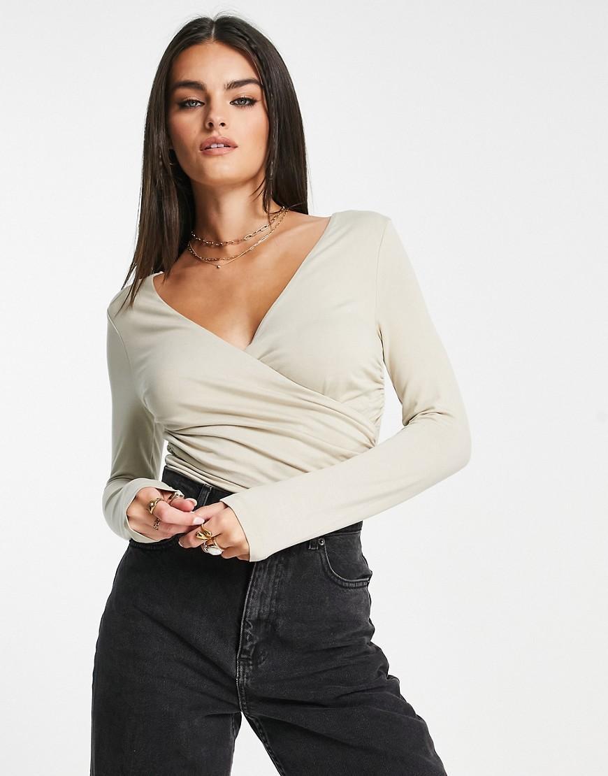 ASOS DESIGN wrap front bodysuit Product Image