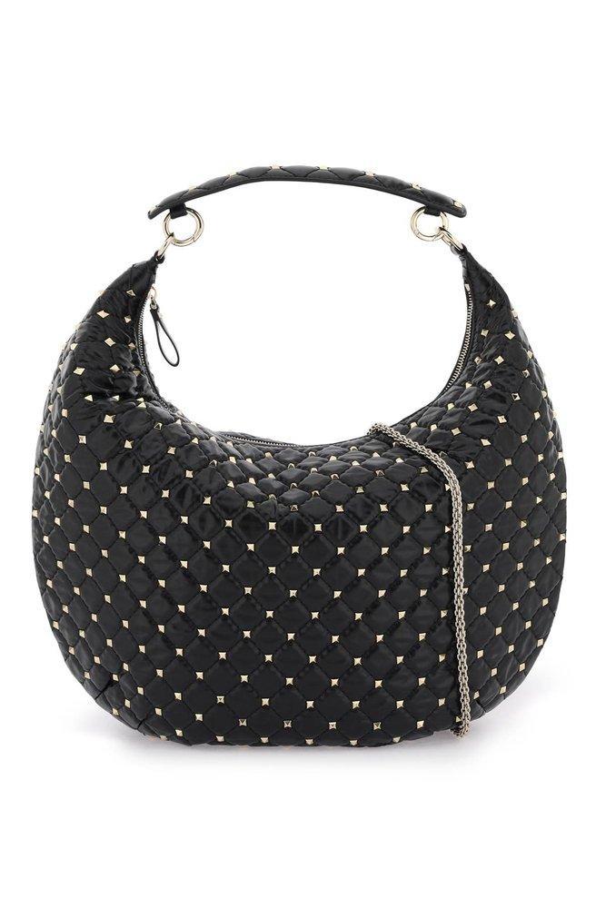 Rockstud Spike Lambskin Shoulder Bag In Black Product Image