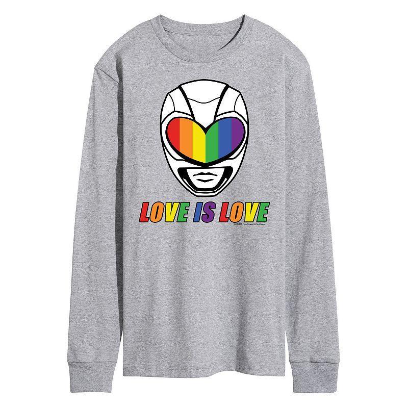 Mens Power Rangers Love Is Love Long Sleeve Graphic Tee Product Image