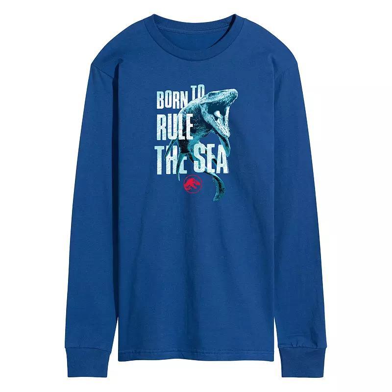 Mens Jurassic World Born To Rule The Sea Long Sleeve Med Blue Product Image