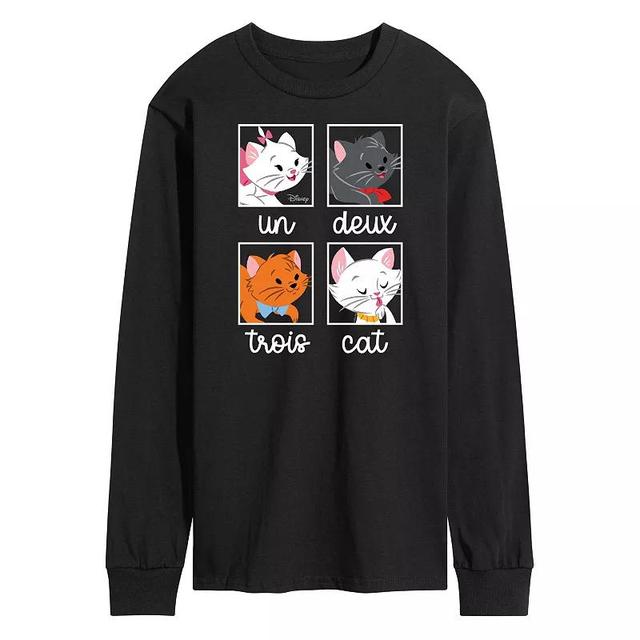 Disneys The Aristocats Mens Un Deux Trois Cat Long Sleeve Graphic Tee Product Image