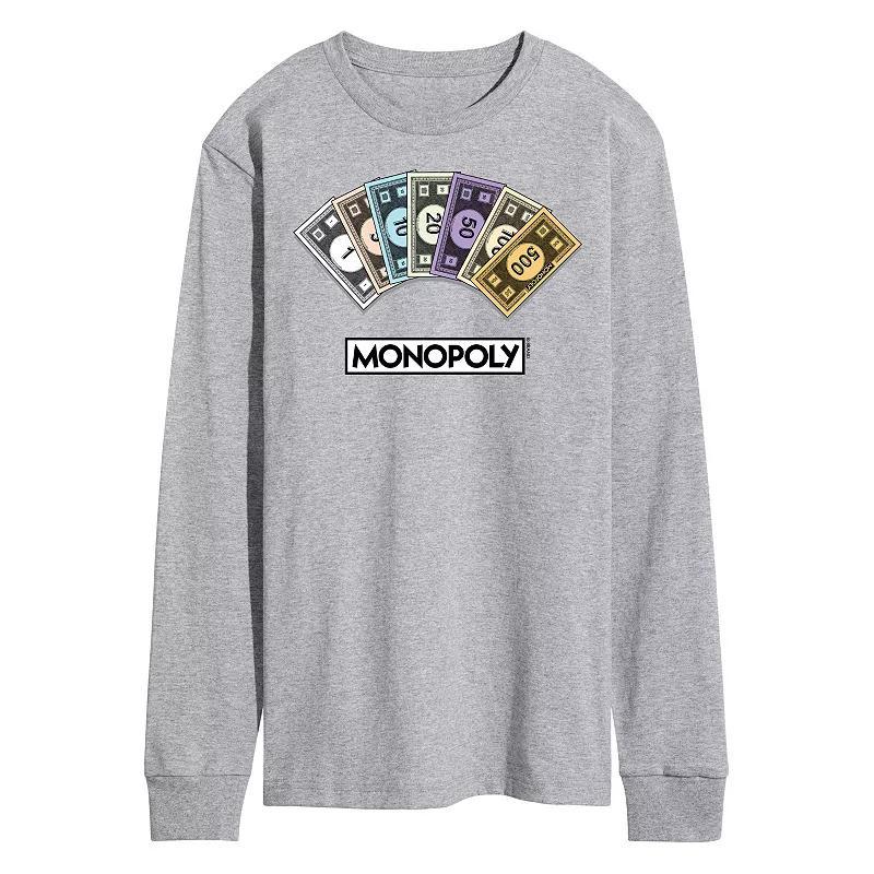 Mens Monopoly Money Stack Long Sleeve Graphic Tee Product Image