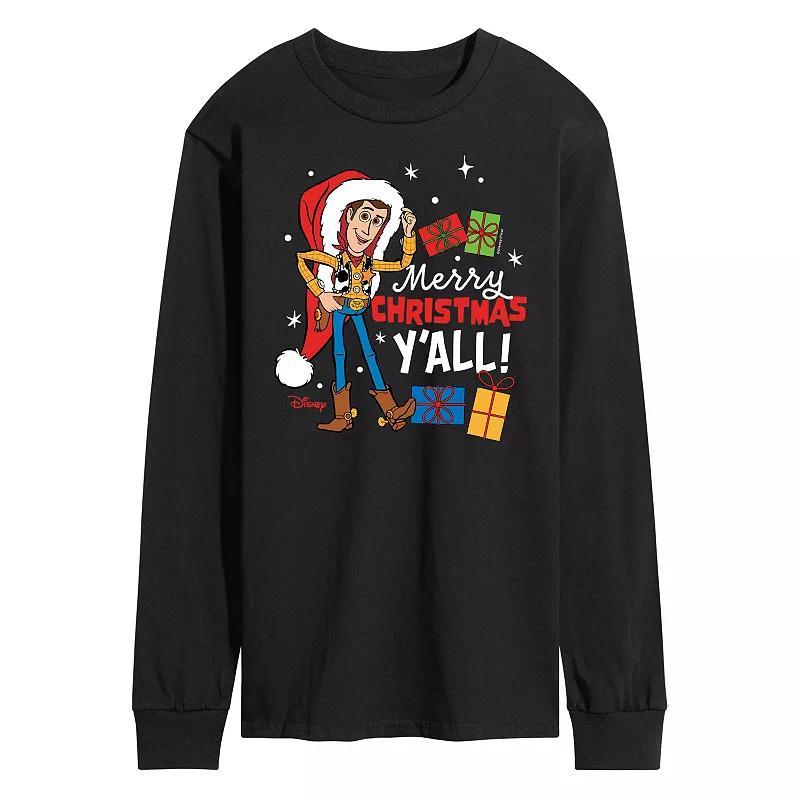 Disney / Pixars Toy Story 4 Woody Mens Merry Christmas Yall Long Sleeve Graphic Tee Product Image