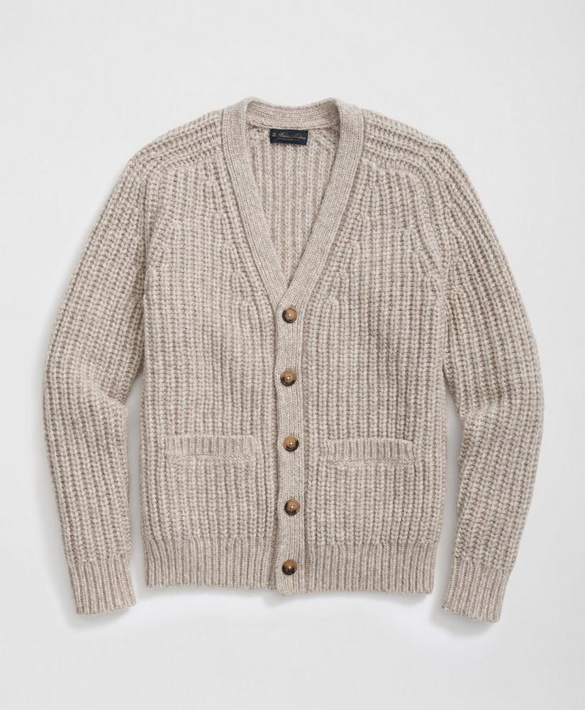 Alpaca-Wool Blend V-Neck Cardigan in English Rib Product Image