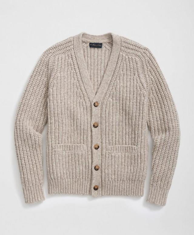 Alpaca-Wool Blend V-Neck Cardigan in English Rib Product Image