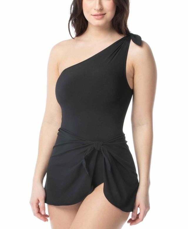 Coco Reef Rosaline One-Shoulder Tummy-Control Sarong Swim Dress Product Image