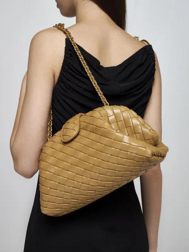 BOTTEGA VENETA Lauren 1980 Teen Small Intrecciato Leather Clutch In Beige Product Image