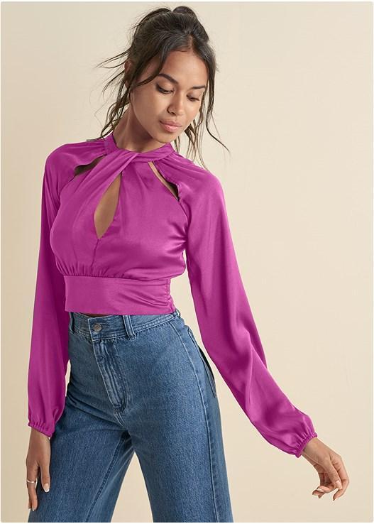 Cropped Cut-Out Blouse Product Image