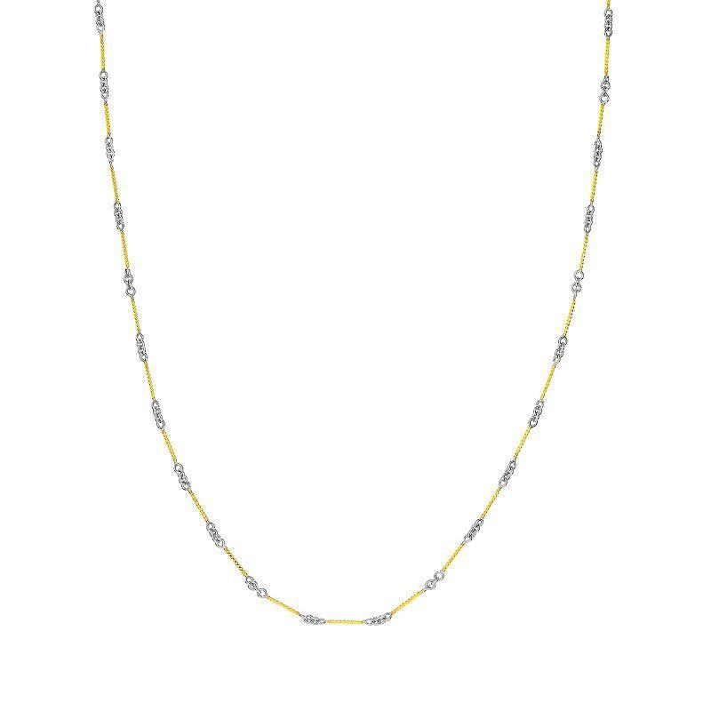 14k Gold Twisted Bar Cable Chain Necklace, Womens Multicolor Product Image