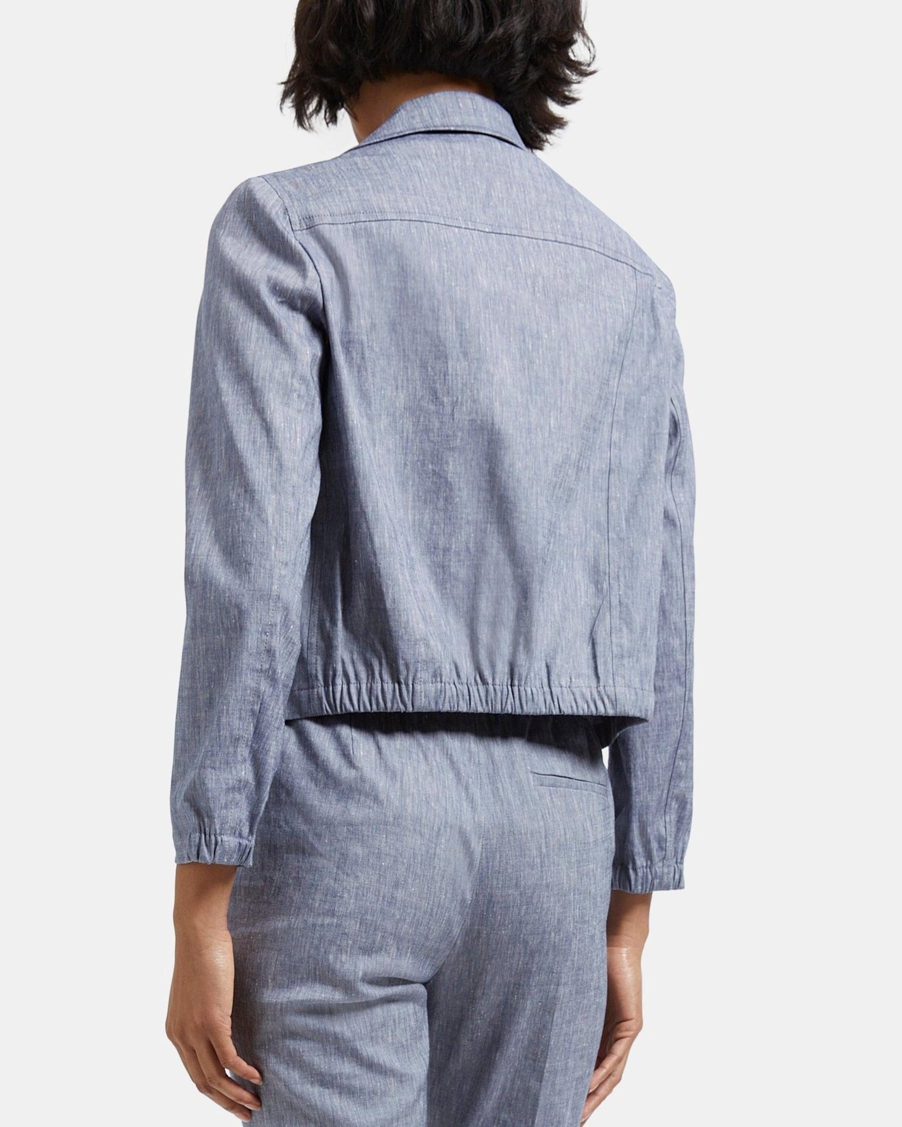 Shrunken Jacket in Linen Blend Mélange Product Image