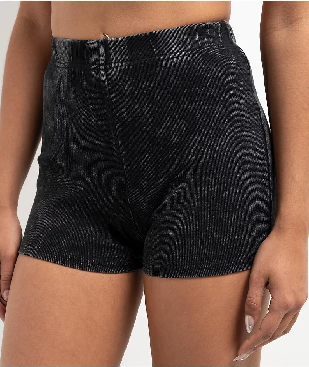 Zine Zora Black Wash Bike Shorts Product Image