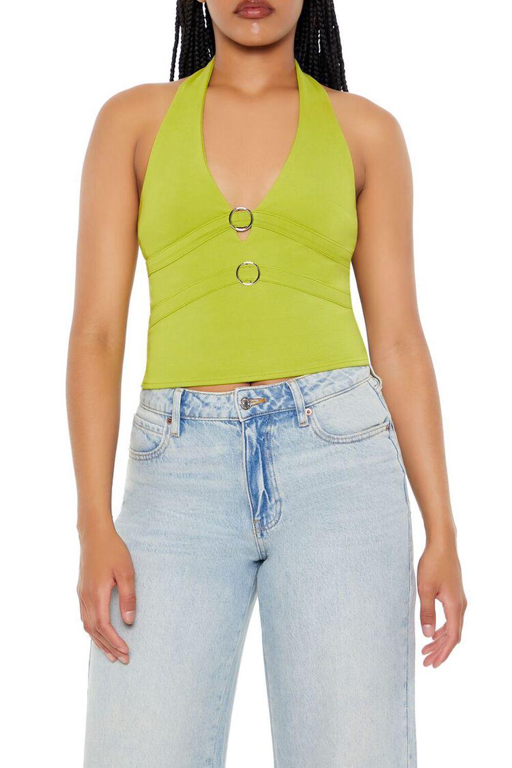 Ponte Knit O-Ring Halter Top | Forever 21 Product Image