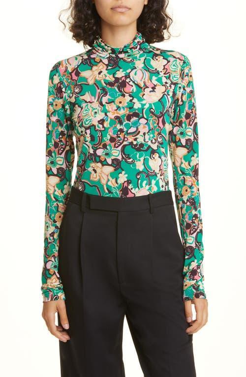 A. L.C. James Floral Print Turtleneck Top Product Image