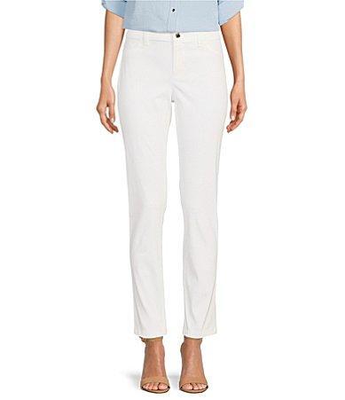 Calvin Klein Stretch Twill 4-Pocket Mid Rise Straight Leg Ankle Pants Product Image