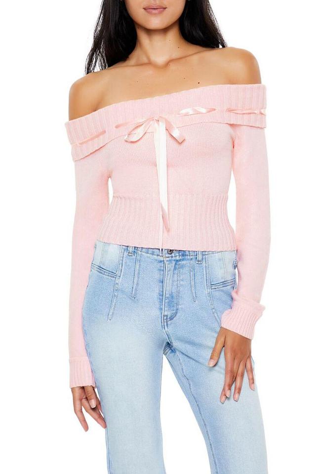 Bow Off-the-Shoulder Sweater | Forever 21 Product Image