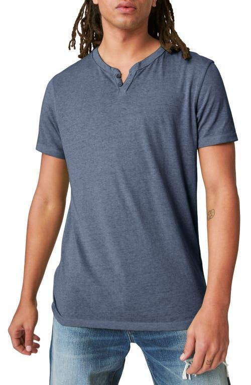 Lucky Brand Venice Button Neck Cotton Blend T-Shirt Product Image