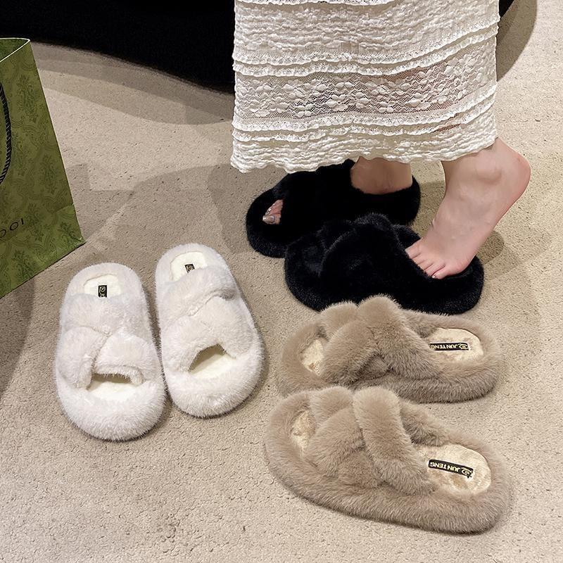 Fleece Platform Slide Sandals Product Image