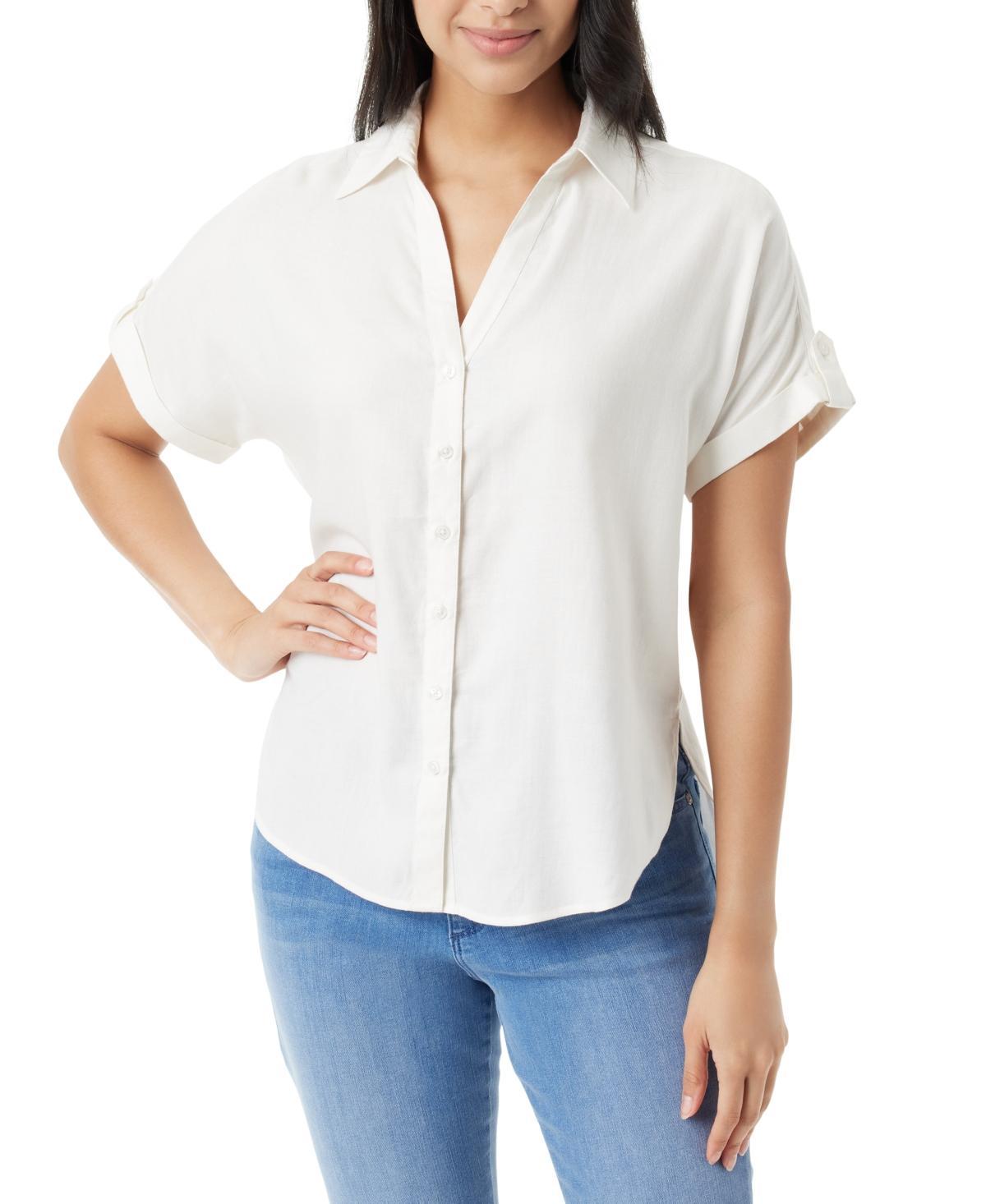 Women's Demi Short-Sleeve Button Front Shirt Product Image