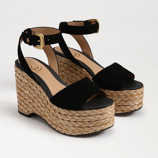 Sam Edelman April Platlform Sandal Black Suede 10.5 Product Image