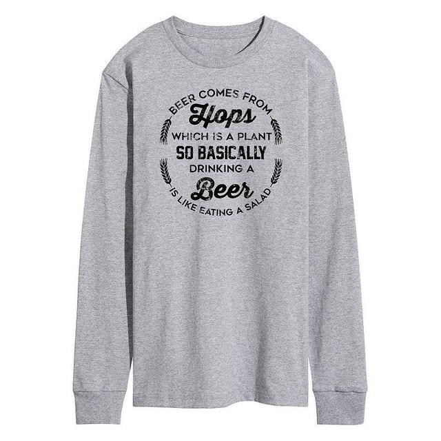 Mens Beer Comes From Hops Long Sleeve Graphic Tee Product Image