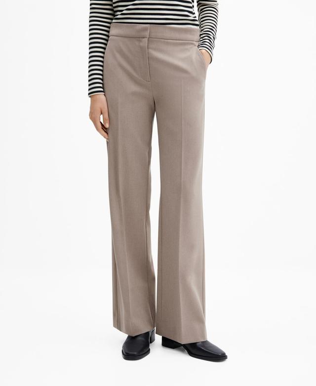 Mango zip detail wide leg pants Product Image