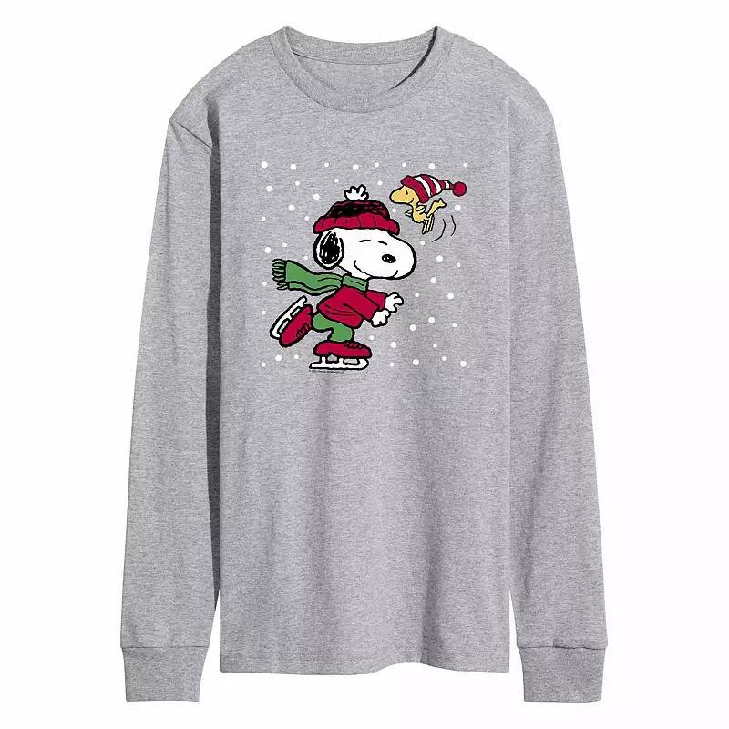 Mens Peanuts Ice Skate Tee Grey Grey Product Image