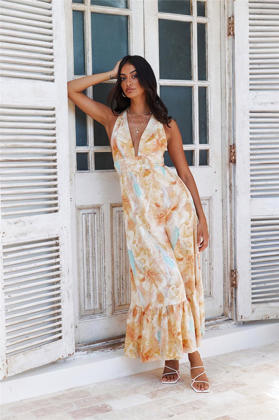 All Day Party Maxi Dress Yellow Product Image