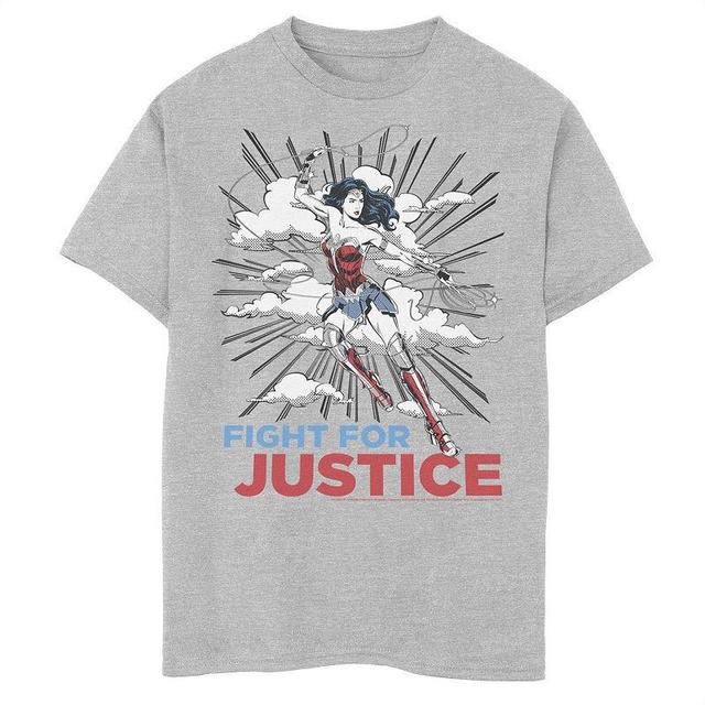 Boys 8-20 Wonder Woman Fight For Justice Poster Graphic Tee, Boys Athletic Grey Product Image