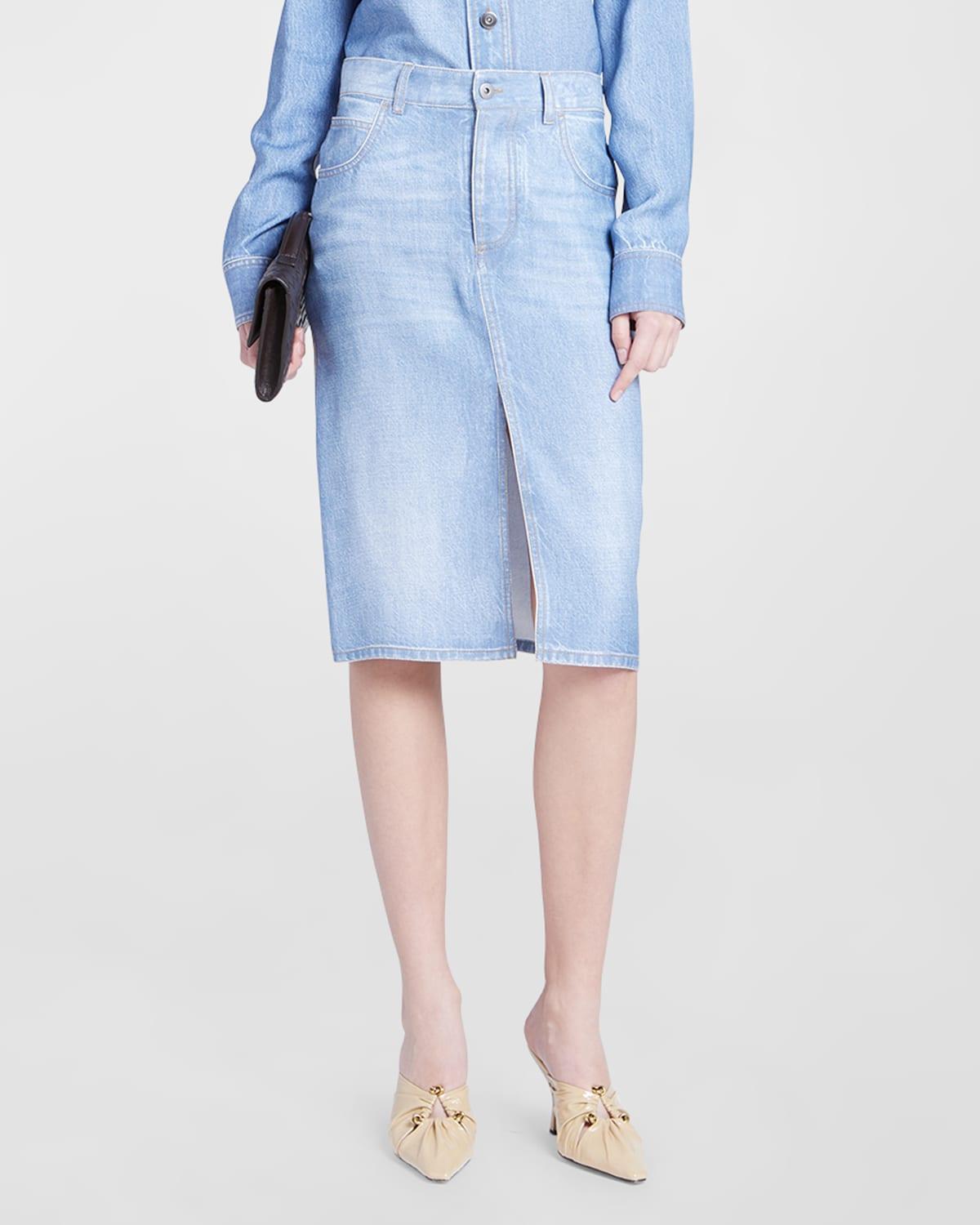 Womens Faded Denim-Like Pencil Skirt Product Image