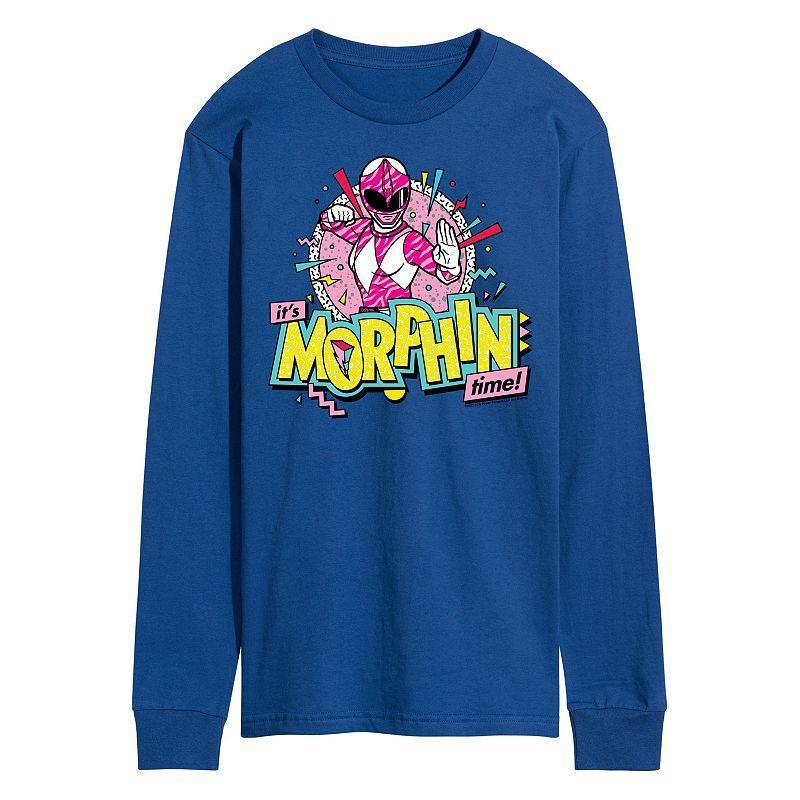 Mens Power Rangers Morphin Pink Long Sleeve Graphic Tee Product Image