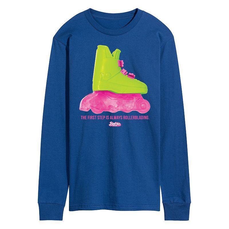 Mens Barbie Theatrical Rollerblading Long Sleeve Graphic Tee Med Blue Product Image