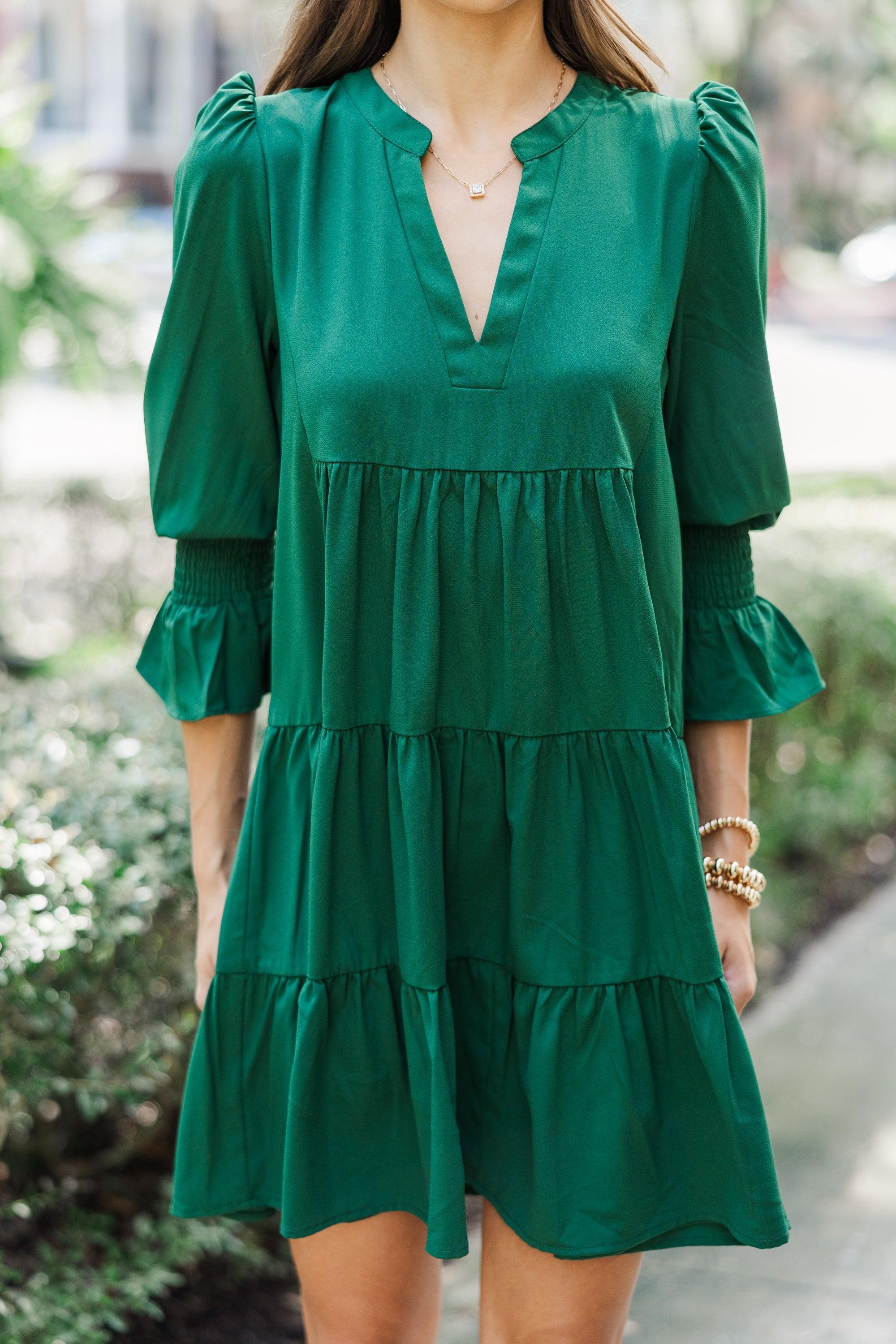 In Your Happy Place Emerald Green Dress Female Product Image