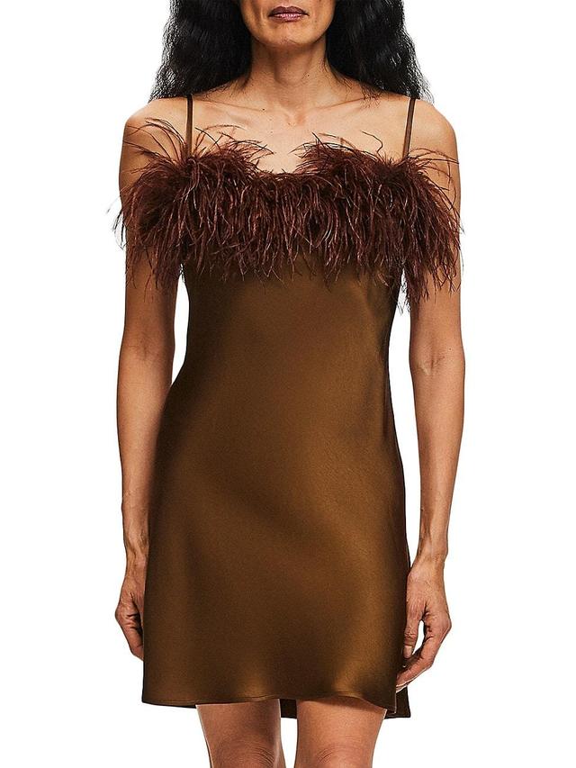 Womens Boheme Feather- Trim Dress Product Image