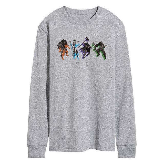 Mens He-Man Masters of the Universe Long Sleeve Graphic Tee Athletic Grey Product Image