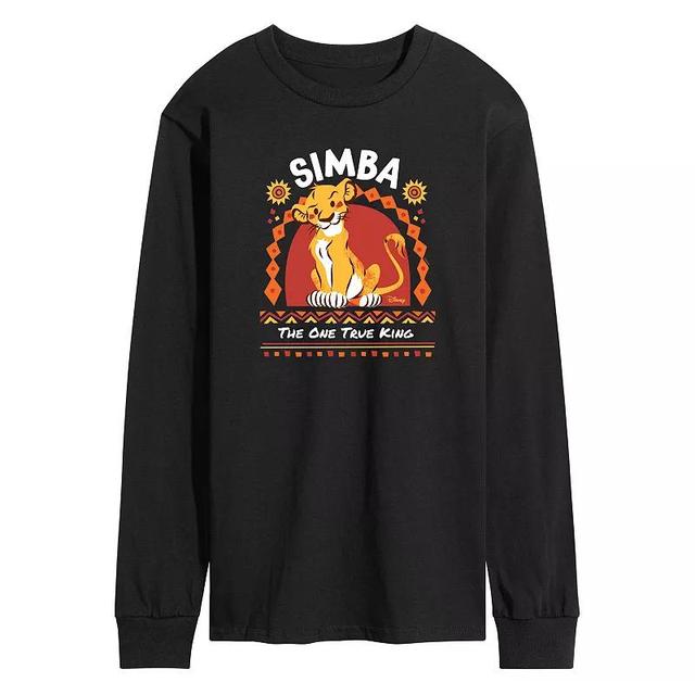 Disneys The Lion King Simba Mens One True King Long Sleeve Graphic Tee Blue Product Image