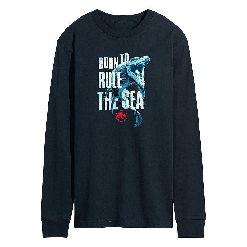 Mens Jurassic World Born To Rule The Sea Long Sleeve Blue Product Image