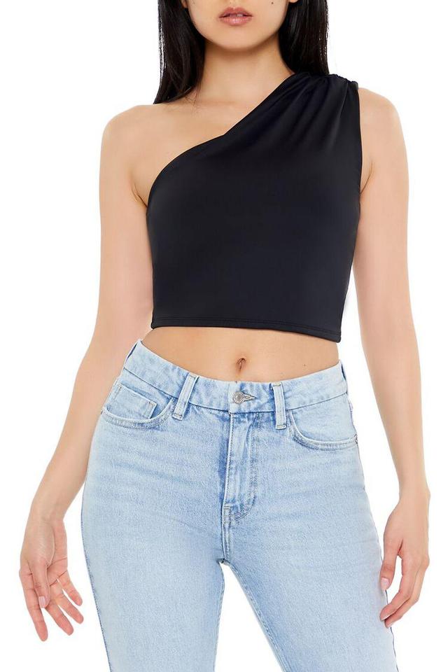 Ruched One-Shoulder Crop Top | Forever 21 Product Image