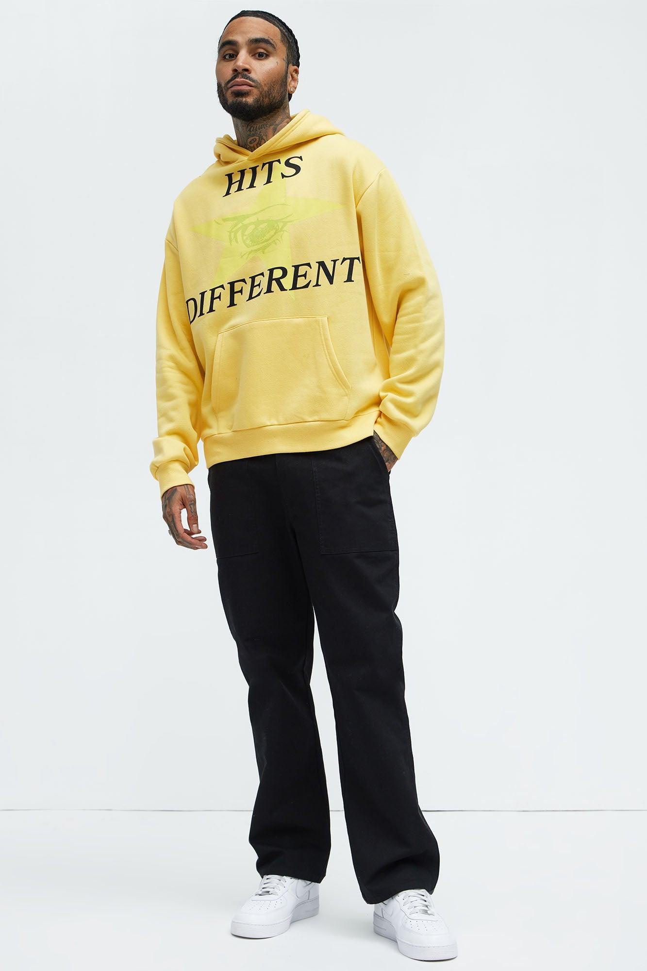 Anime Hits Different Hoodie - Yellow Product Image