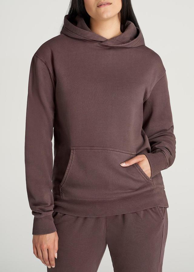 Wearever Fleece Garment-Dyed Pullover Hoodie for Tall Women in Dusty Merlot Female Product Image