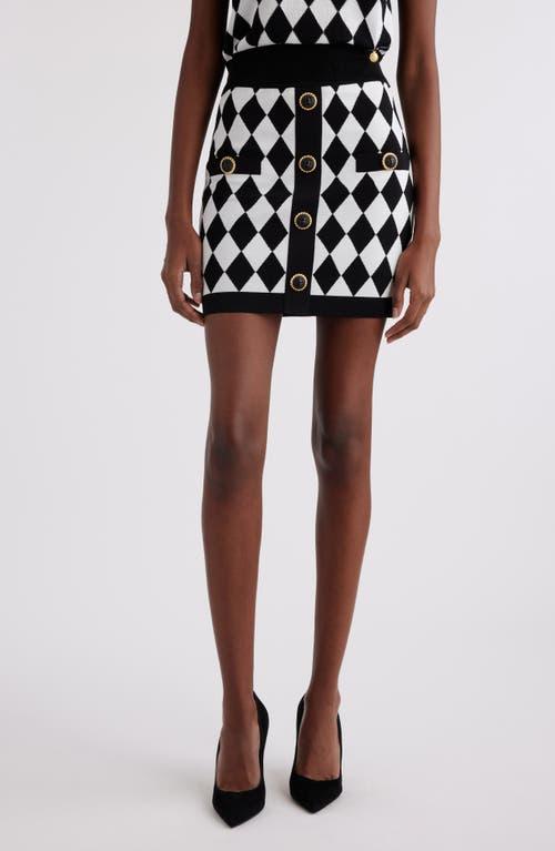 BALMAIN Diamond Jacquard Sweater Skirt In Bianco Product Image