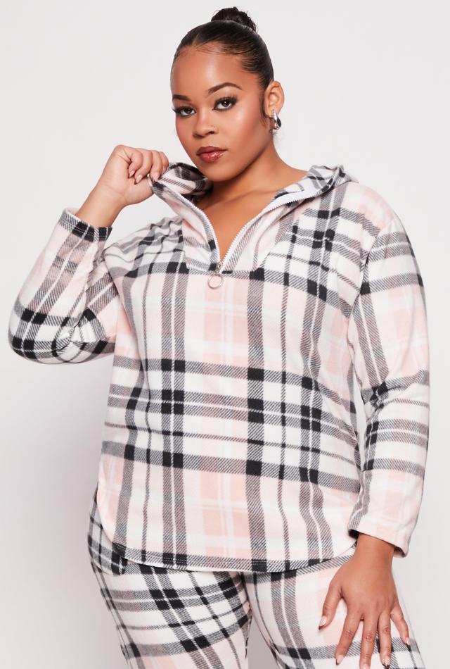 Womens Plus Size Fleece Half Zip Hoodie Product Image