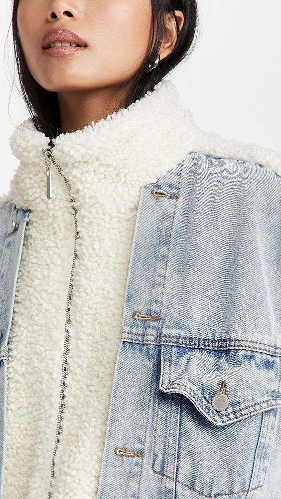 BLANKNYC Bear Hug Denim Sherpa Jacket | Shopbop Product Image